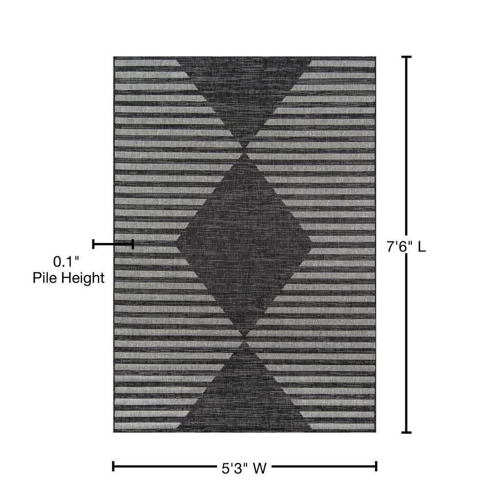 Momeni Villa Monaco Charcoal/White Indoor/Outdoor Rug