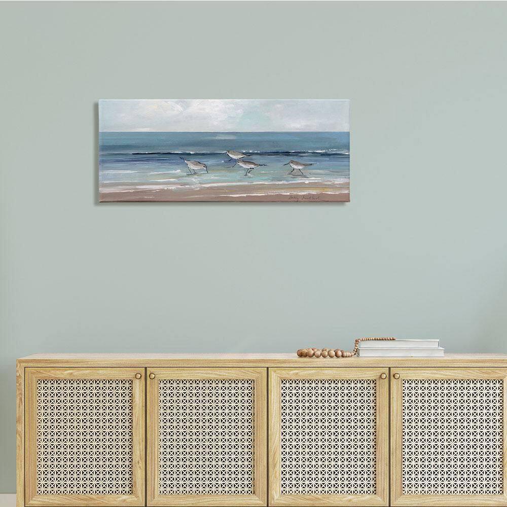 Stupell Industries Sandpipers Birds Cloudy Sky Beach Shore by Sally Swatland - Painting