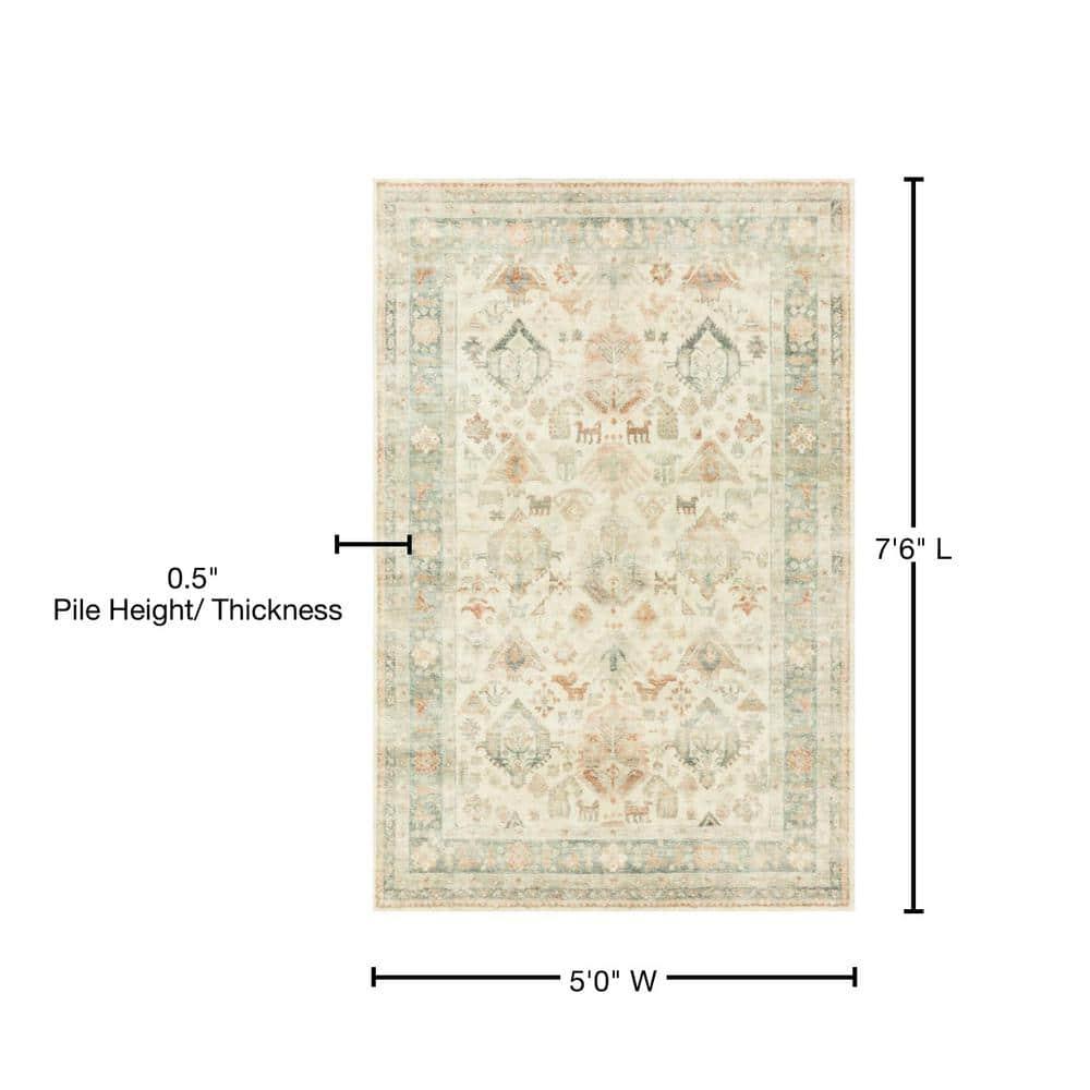 Loloi II Rosette Oriental Beige / Multi Area Rug