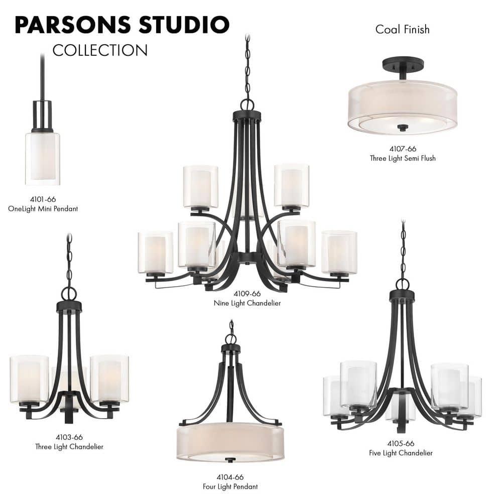XylehR Semi Flush Mount Ceiling Light 4107-84, Parsons Studio Lighting Fixture, 3 Light,