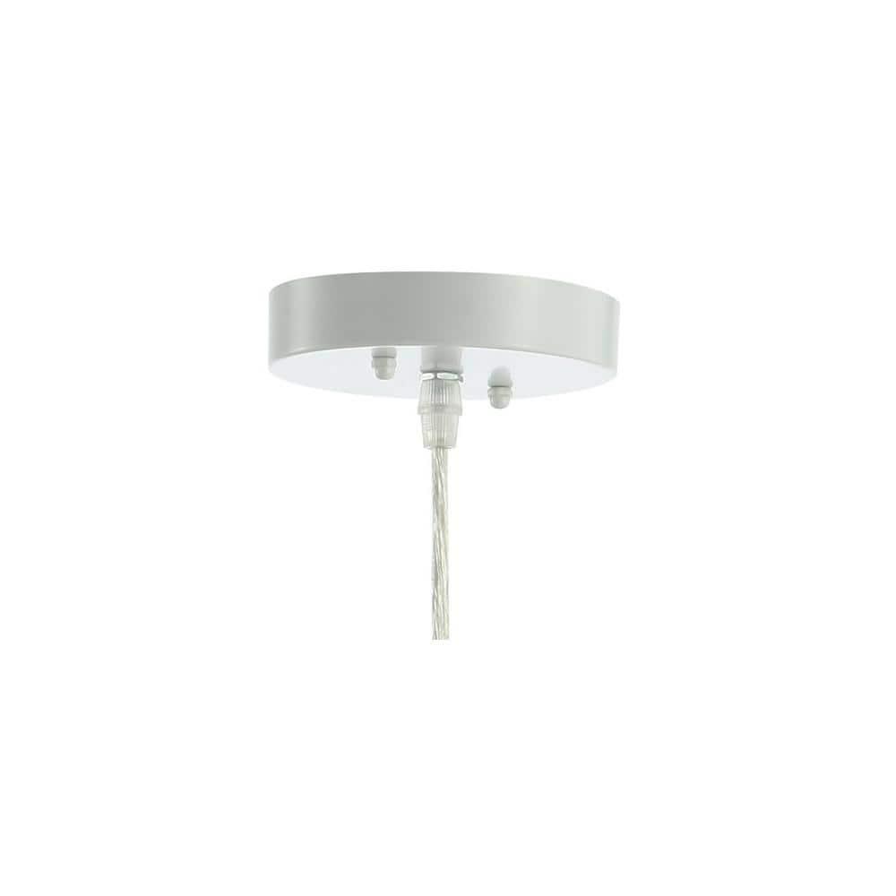 Luna 15.75" 1-Light Bohemian Modern Woven Rattan/Iron LED Pendant, White