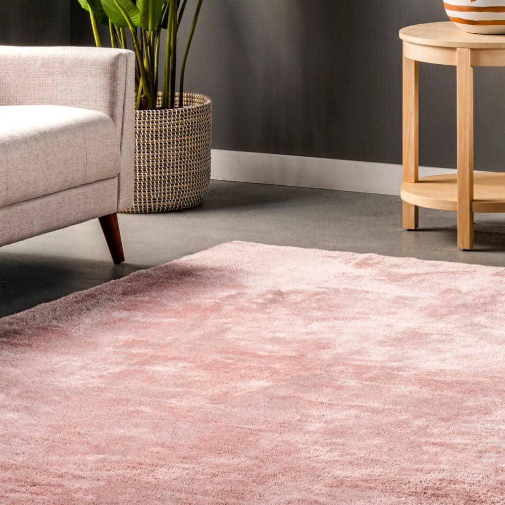 nuLOOM 3' x 5' Cozy Plush SuperiorWash Area Rug, Machine Washable, Non-Slip, Soft Fluffy Shag Carpet for Living Room Bedroom Nursery, Loni Pink