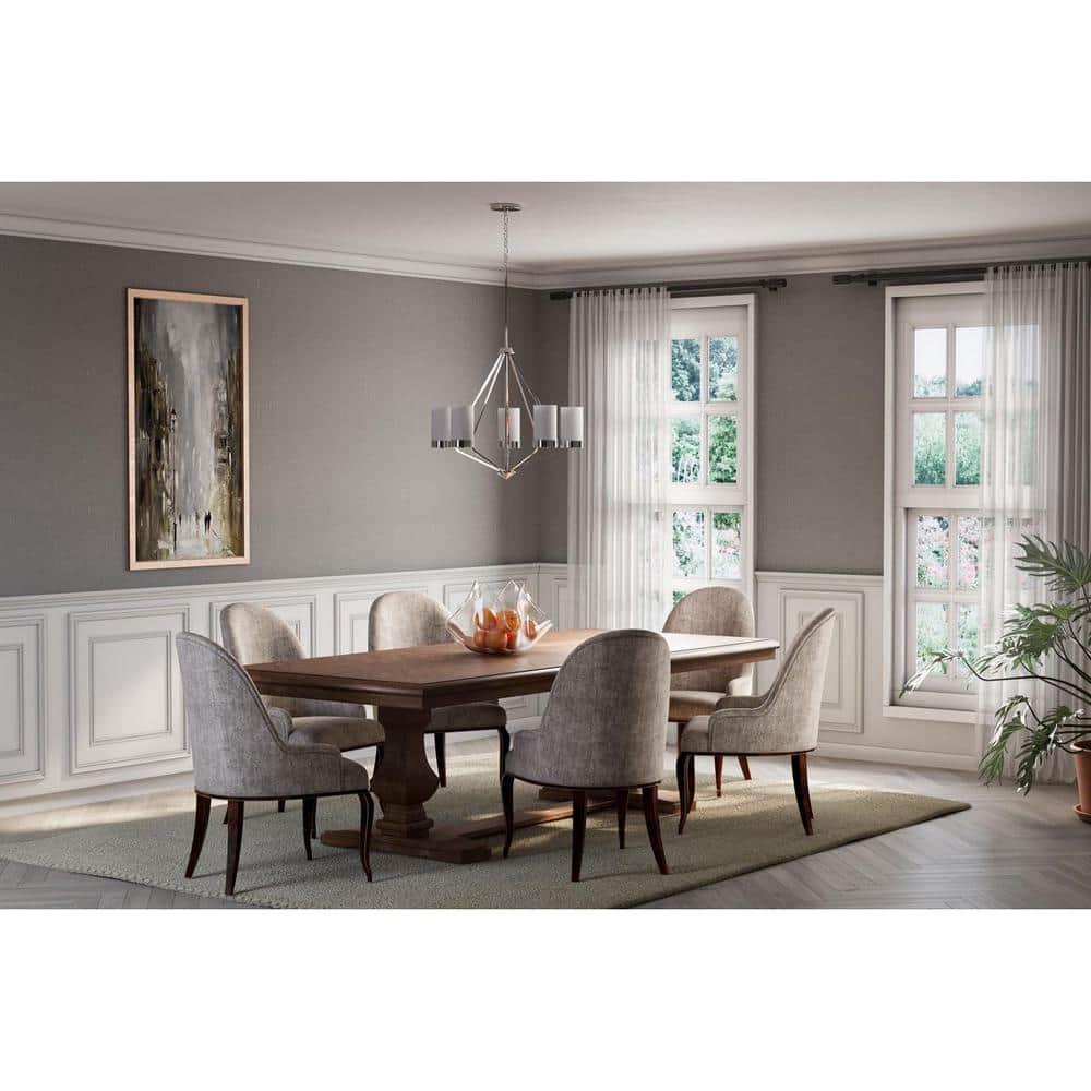 Progress Lighting Elevate 5-Light Chandelier, Polished Chrome, Glass Shades
