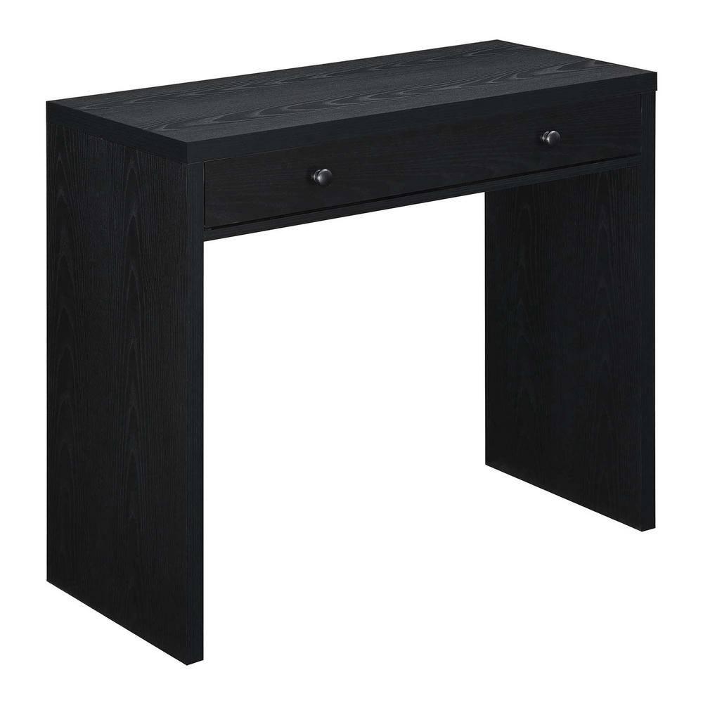 Black 36-Inch Wood Desk with Drawer