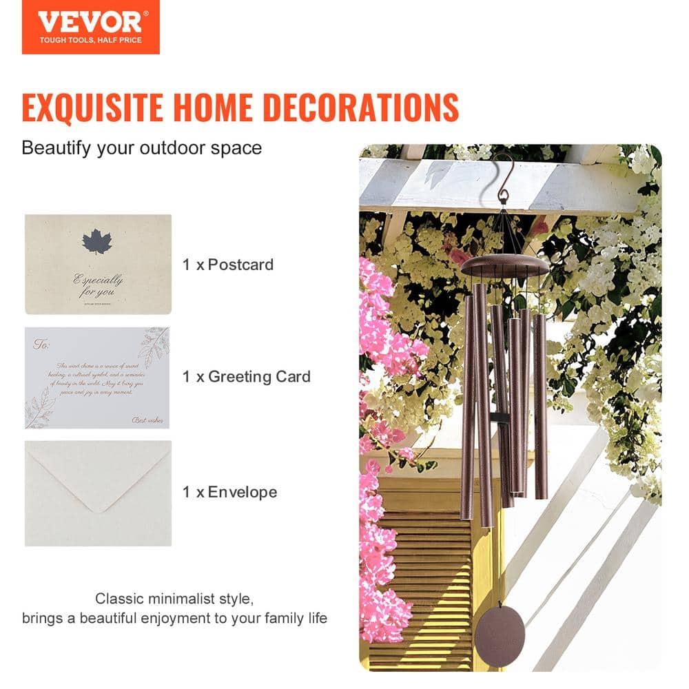 VEVOR 45" Memorial Wind Chimes for Outside - Professional Deep Tone Gift for Mother's Day, Father's Day, Birthdays, D Key Tuned Outdoor Chimes with Bronze Finish, Sympathy Gift for Loss of Loved One