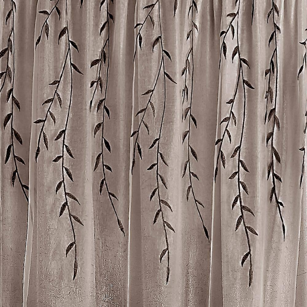 Traditional Elegance Willow Rod Pocket Window Curtain Panel - 42x63 - Toffee