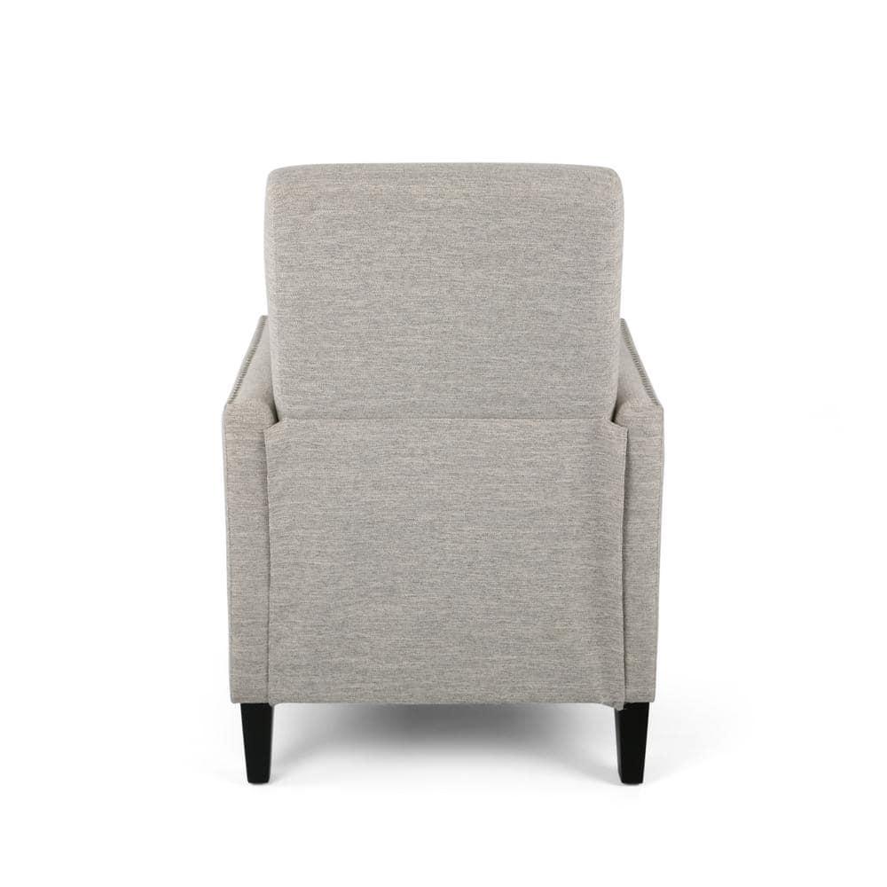 Alscot Contemporary Push Back Recliner Light Gray - Christopher Knight Home: Nailhead Trim, Polyester Upholstery