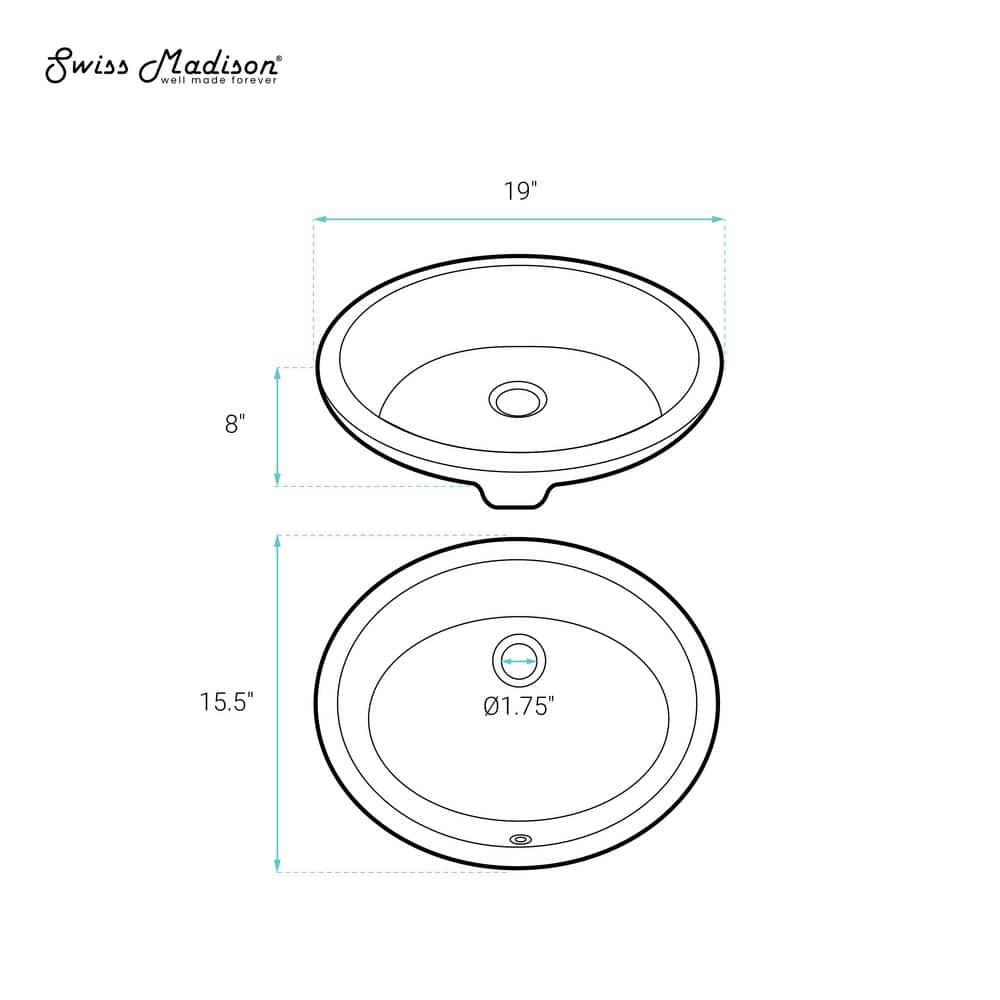 Monaco 19" Ceramic Undermount Bathroom Sink In Matte Black