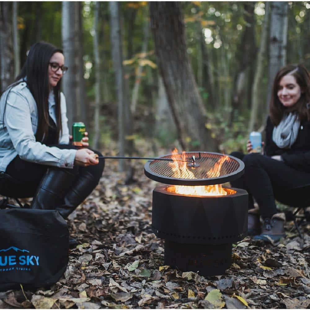 Blue Sky Outdoor Living Round Steel Wood Burning Smokeless Fire Pit