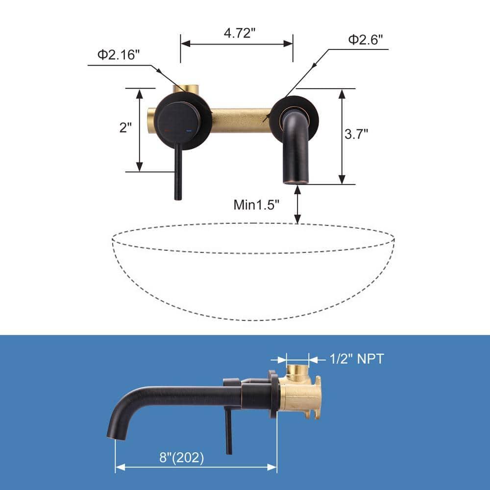 IVIGA Single Handle Wall Mounted Bathroom Faucet for Sink