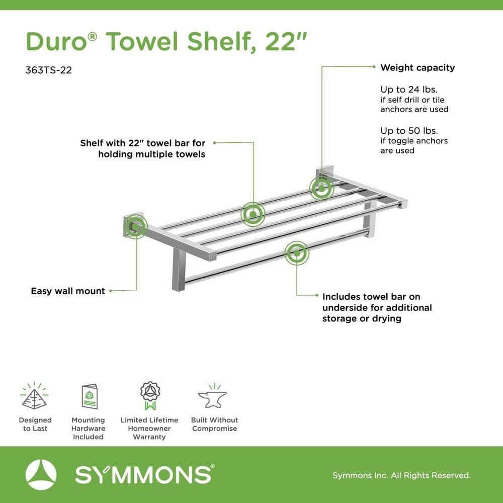 Duro 22 Inch Wall Mounted Towel Shelf
