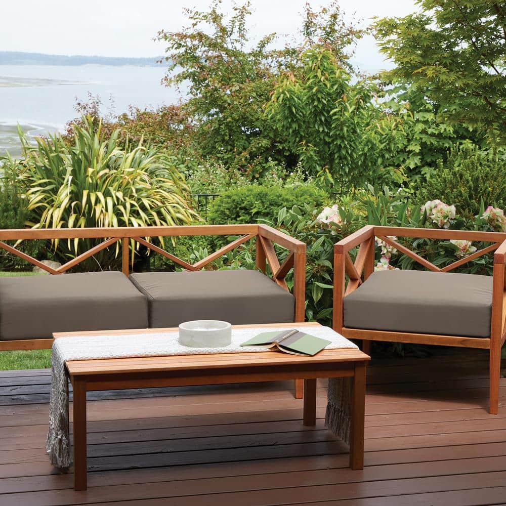 48" x 18" x 3" Ravenna Water-Resistant Patio Bench/Settee Cushion Dark Taupe - Classic Accessories
