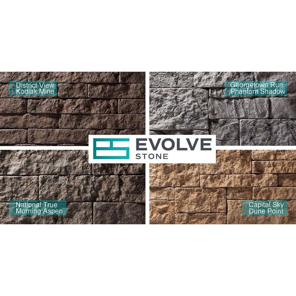 Georgetown Run Flat Faux Stone Non-Rated Wall Paneling Indoor-Outdoor (Random Width + Length, 14.25 sq. ft. per box)