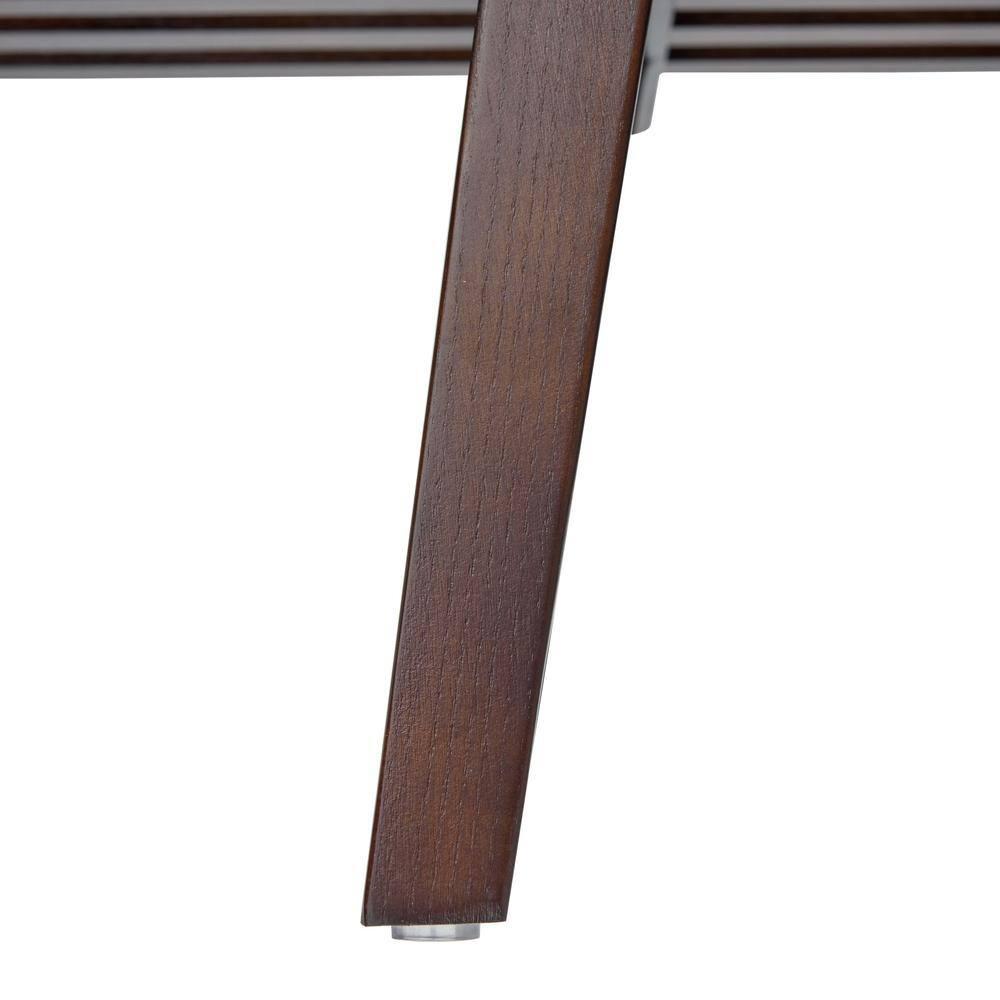 LeisureMod 72" Mid-Century Modern Slatted Wood Entry Bench, Indoor Accent Seating for Hallway or Bedroom