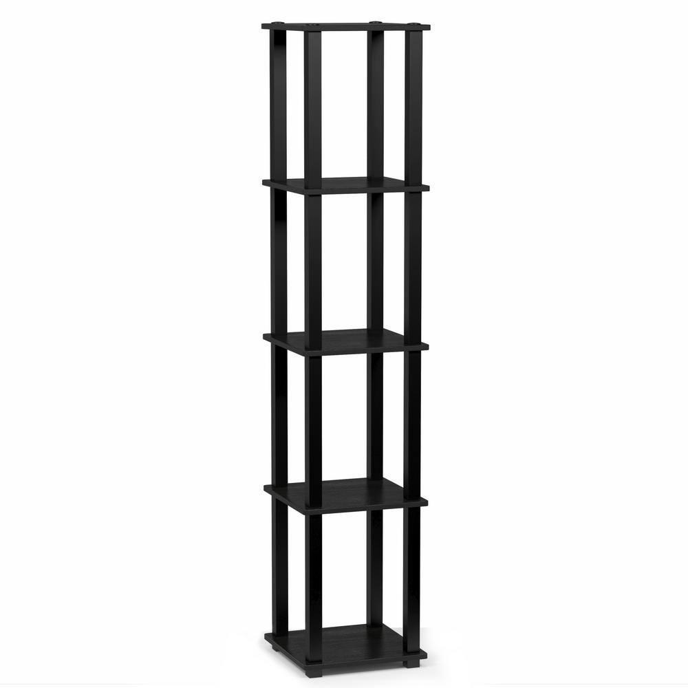Furinno 11.6 W x 11.6 D x 57.7 H 5-Shelf Decorative Shelves, Gray and White