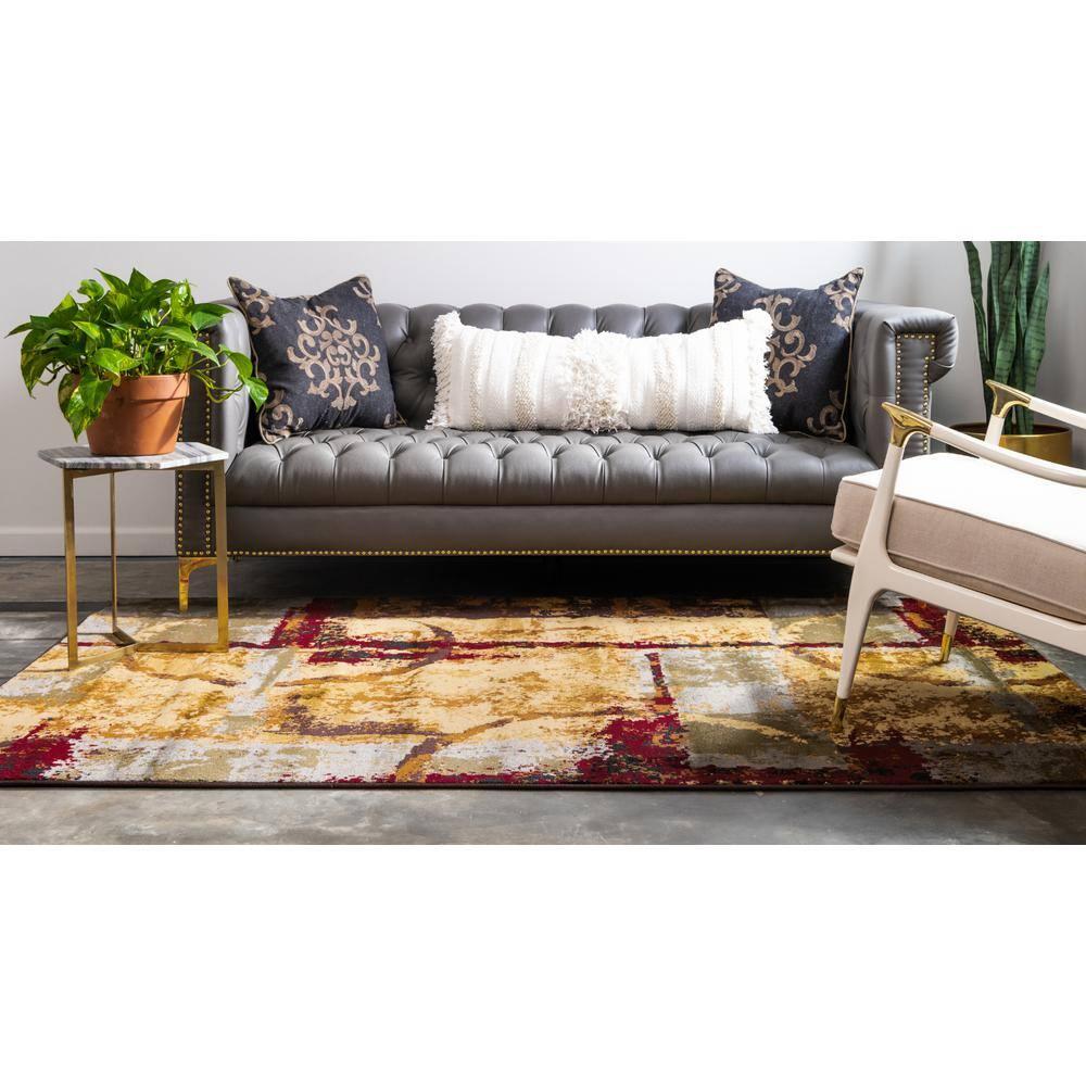 Unique Loom Barista Collection Area Rug - Catuai (5' 3" x 8' Rectangle Multi/Brown)