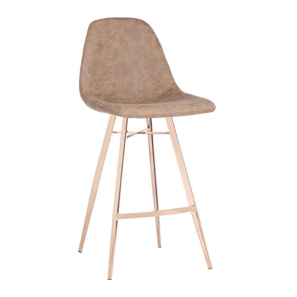 Mathison Counter Stool - FOX3012 - Brown/Copper - Safavieh Couture