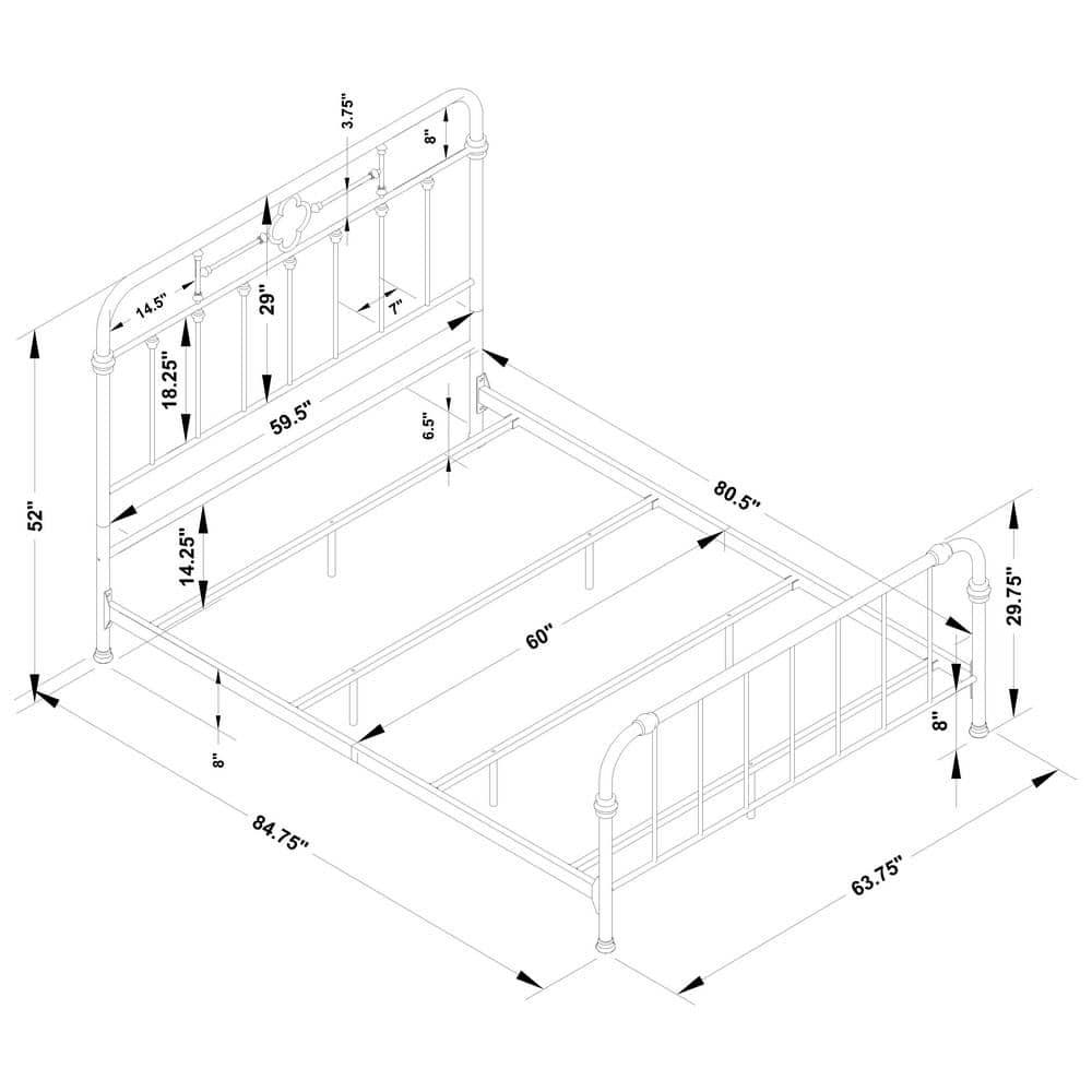 Packlan Queen Metal Panel Bed Matte Black