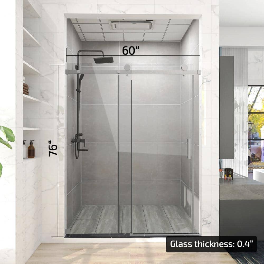 60'' W 76'' H Frameless Rectangle Shower Enclosure