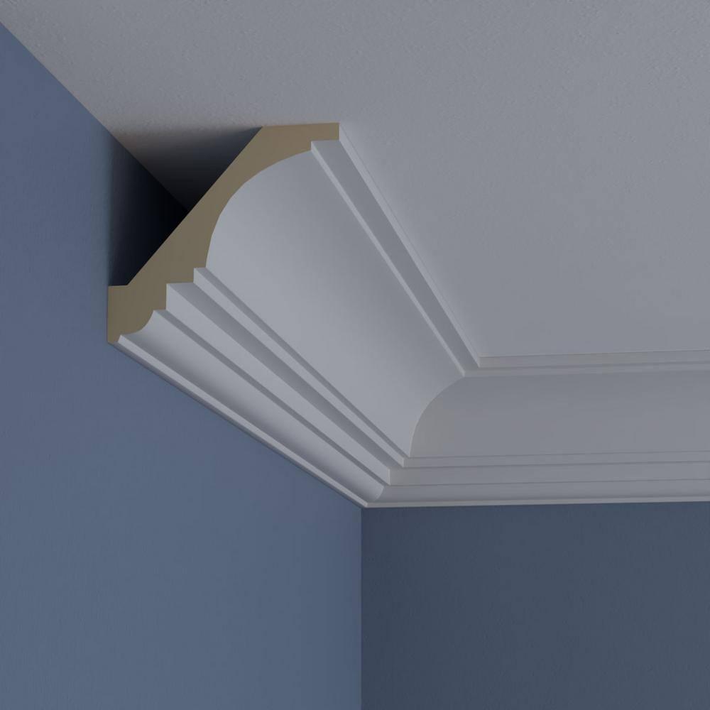 Ekena Millwork SAMPLE - Endurathane Ashford Crown Moulding, 3 1/8"H x 3 1/8"P x 5"F x 12"L, Primed