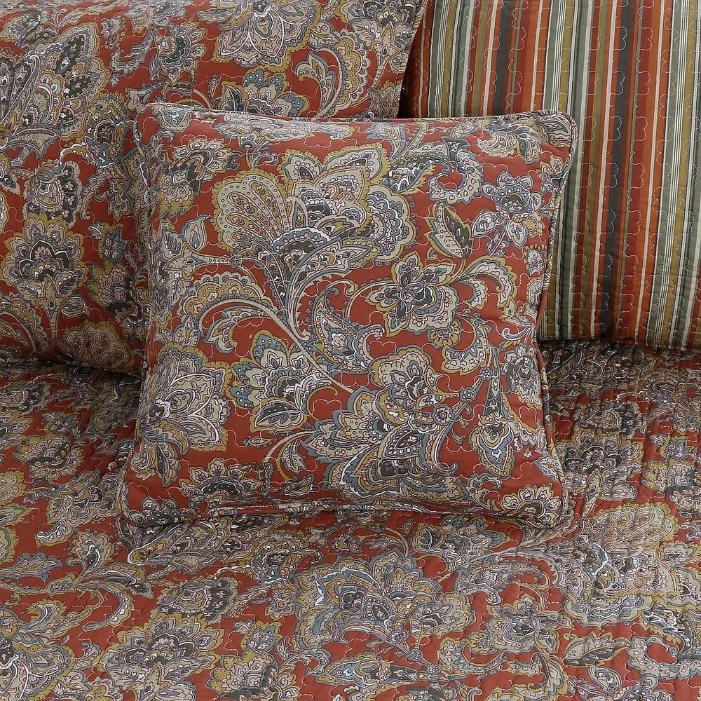 Traditional Cotton Paisley Quilt Set