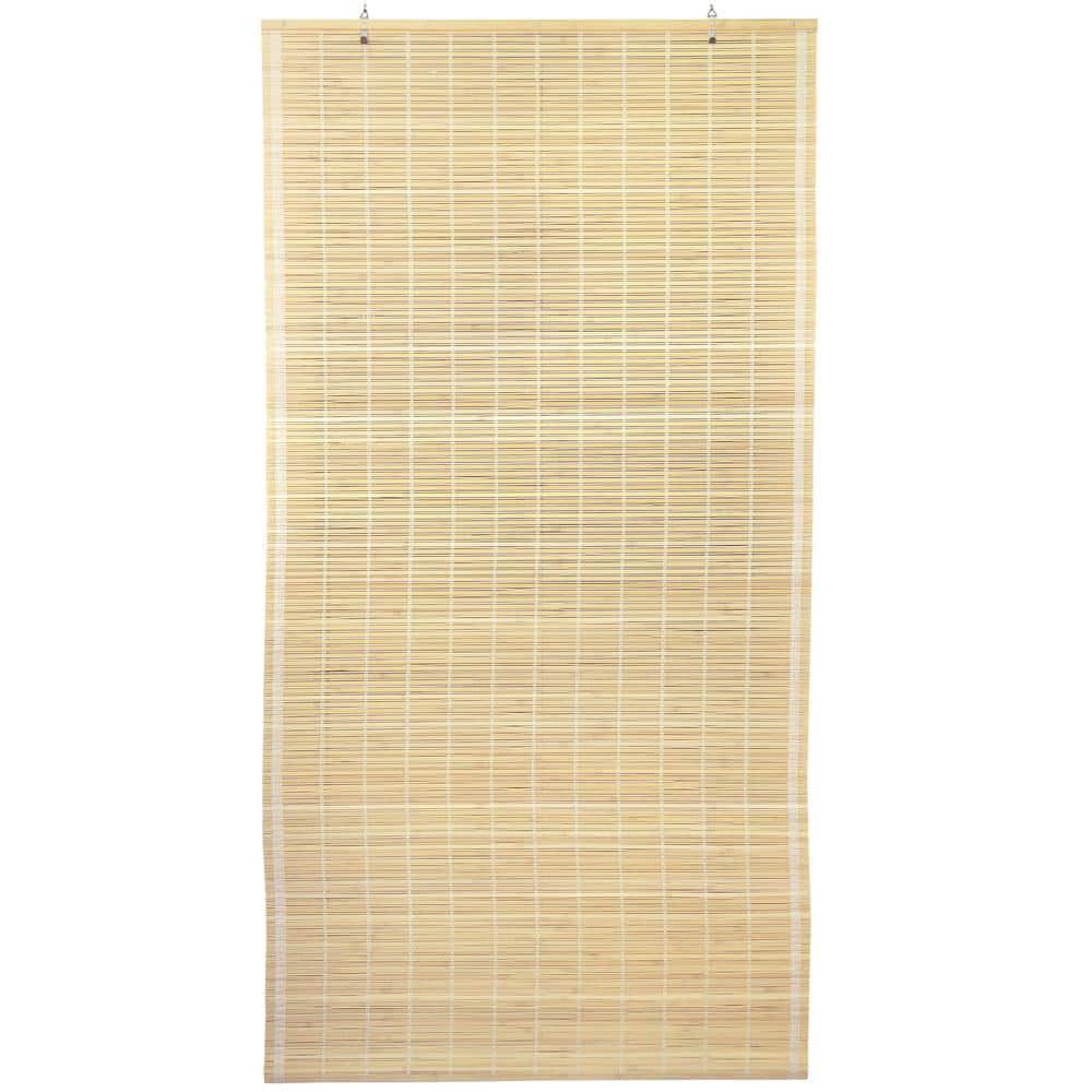 Oriental Furniture Cordless Light Filtering Bamboo Roman Window Shades, Beige, 2" x 24"