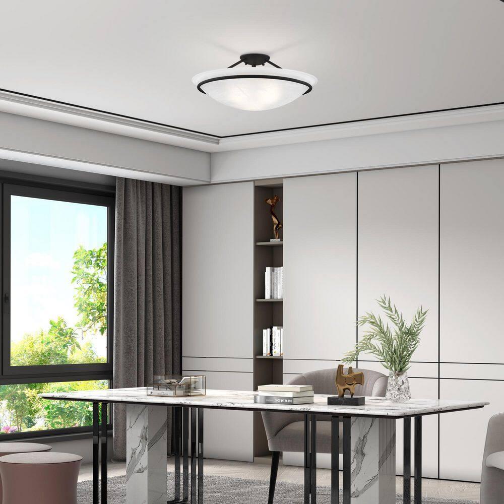 Livex Lighting Newburgh 3 - Light Semi-Flush Mount in  Black