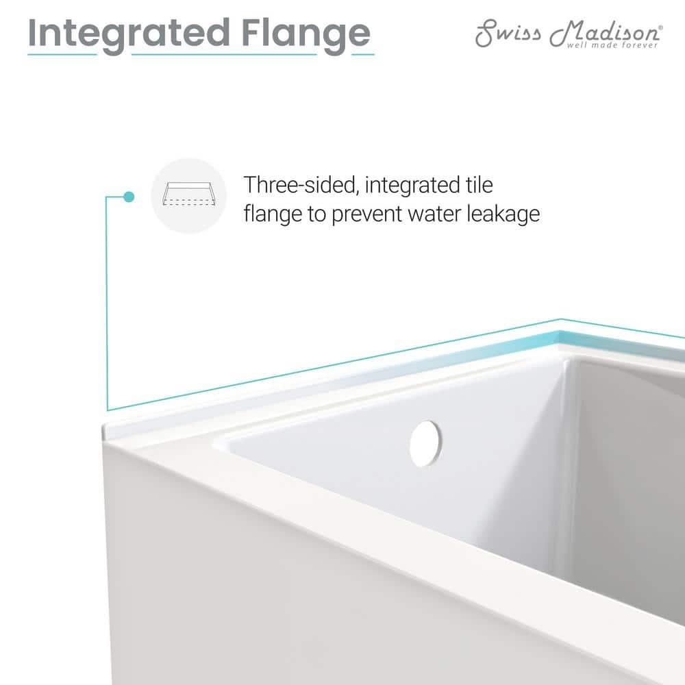 Concorde 60" x 32" Acrylic Glossy White, Alcove, Integral, Apron Bathtub