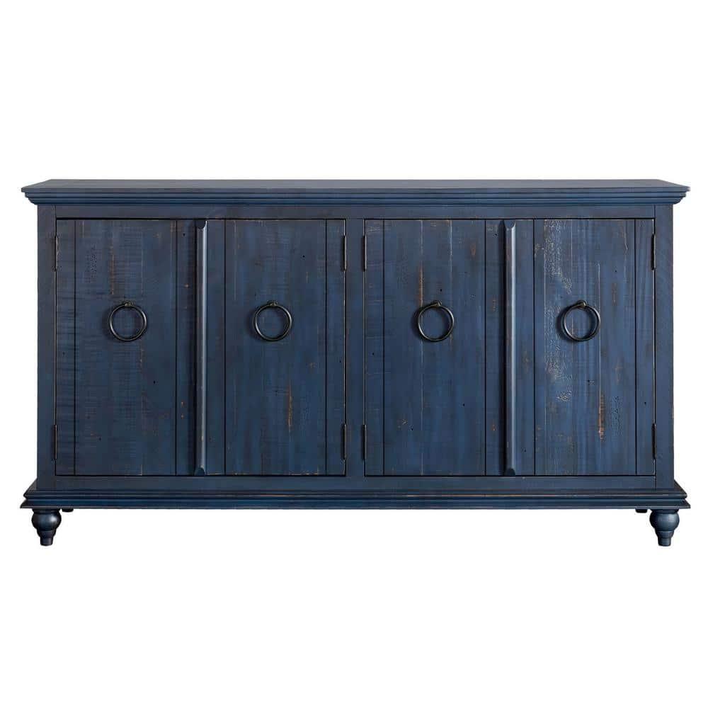Martin Svensson Home Garden District Rustic Blue Solid Wood 65" TV Stand