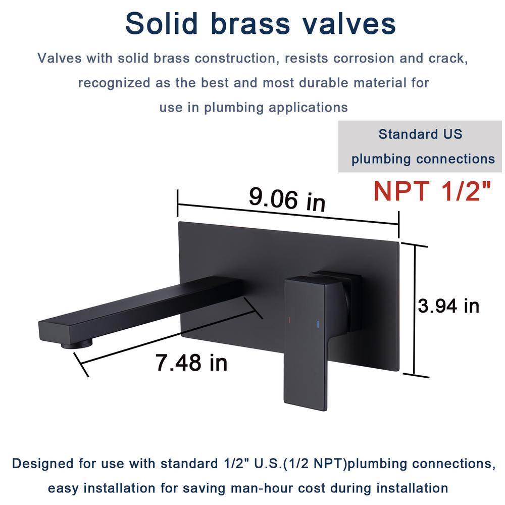 Wall Single-handle Bathroom Faucet with Drain Assembly