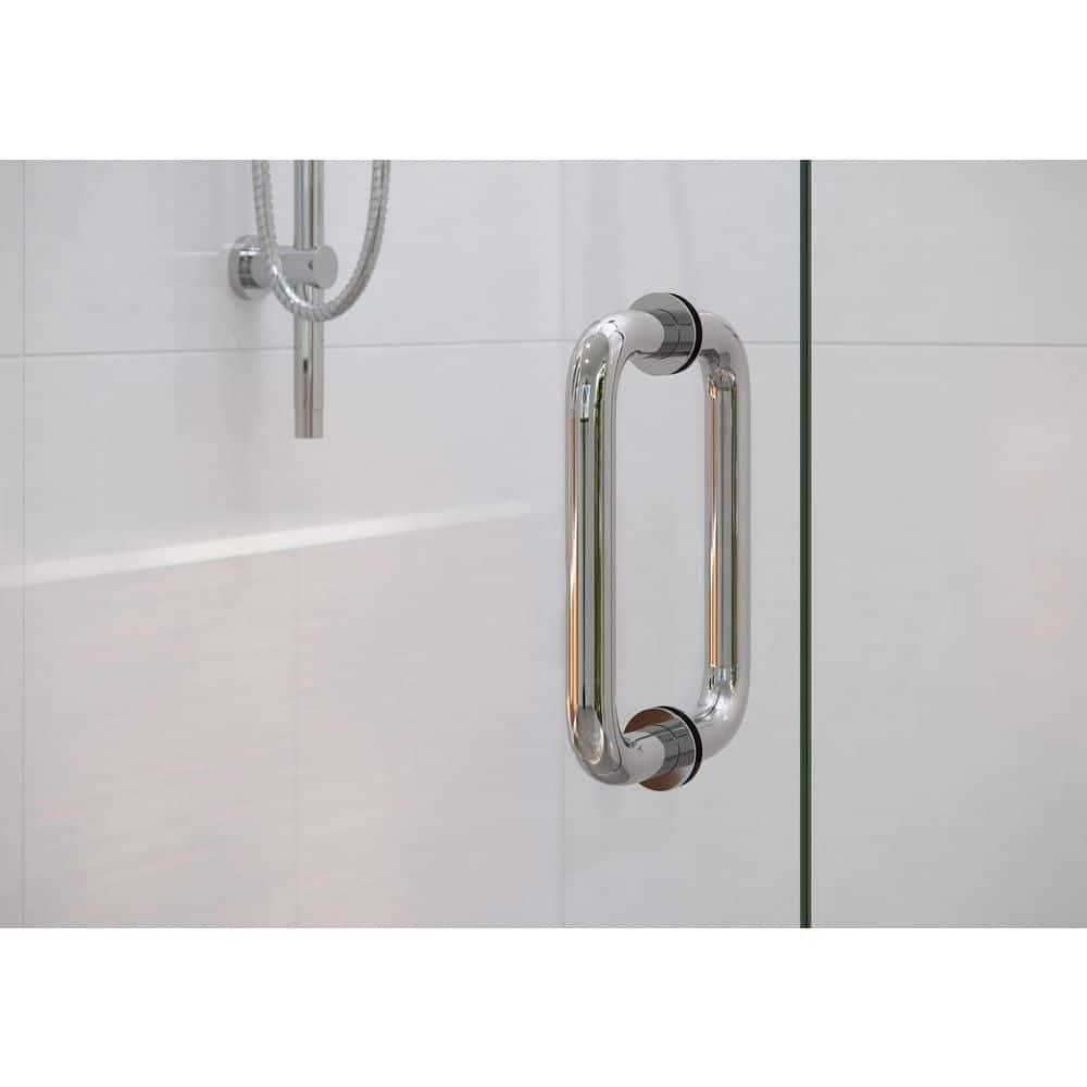 Glass Warehouse Stellar 54.5 in. W x 78 in. H Fully Frameless 3 Panel Inline Glass Hinged Shower Enclosure GHF-54.5-CH