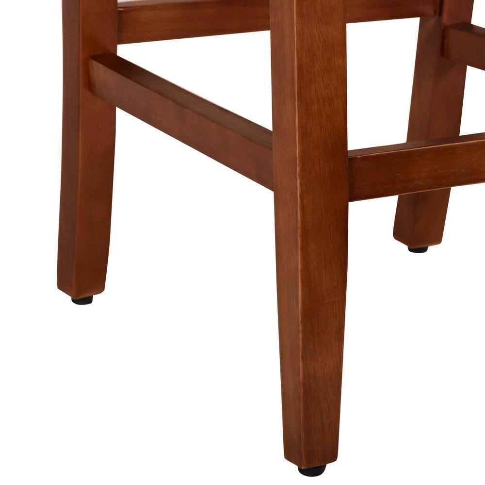 HomePop Home Decor | Classic Counter Height Bar Stools | 29 Inch Bar Stools | Decorative Home Furniture (Brown Faux Leather) Single Pack