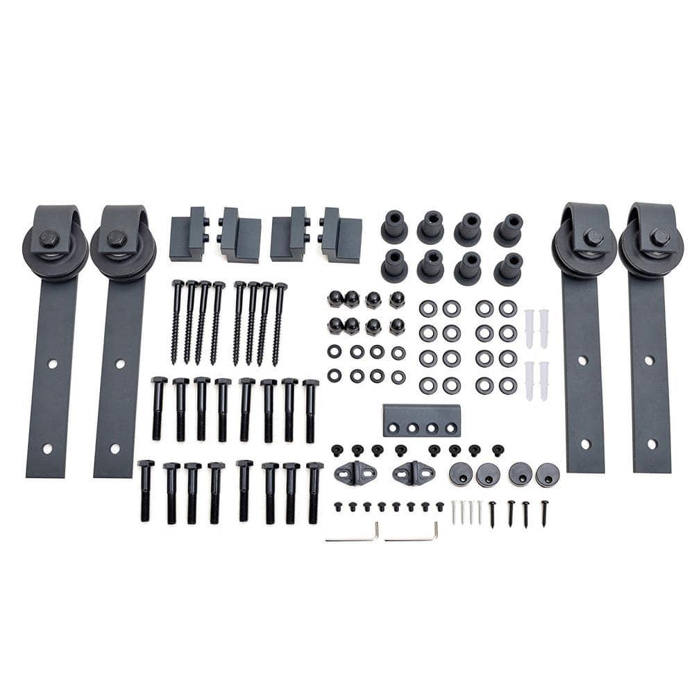 Calhome 84'' Solid Wood Paneled Painted with Installation Hardware Kit Barn Door