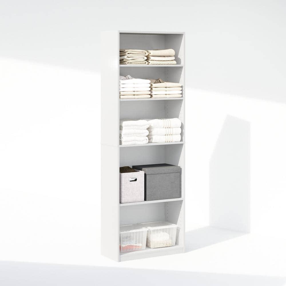 KINOFO 5-Cube Open Shelf Clothing & Closet Storage Organization, White