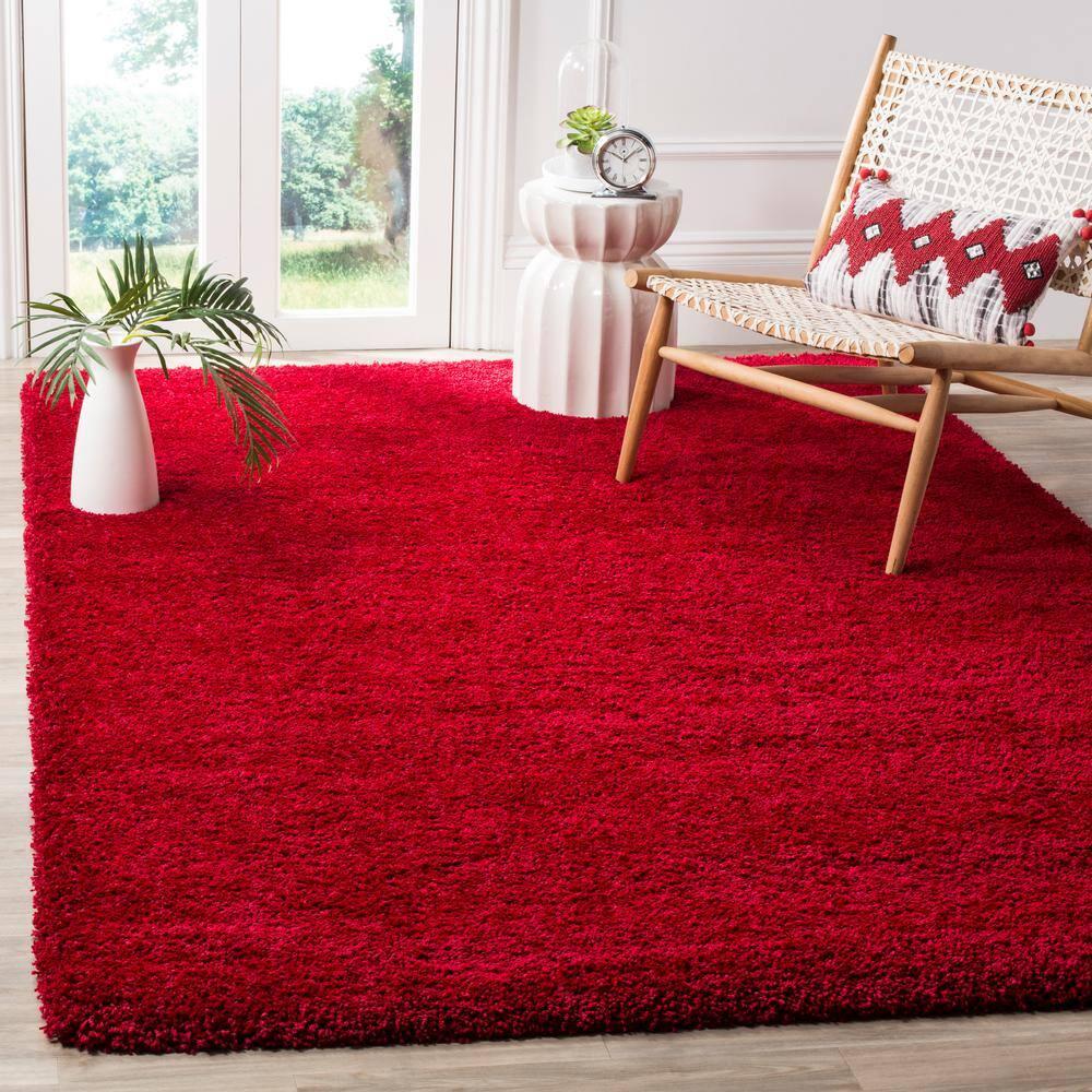 Shag SG180 Power Loomed Area Rug - Red - 4'x6' - Safavieh.