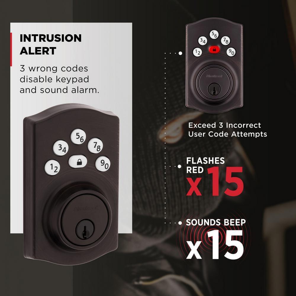 Powerbolt 240 5-Button Keypad Venetian Bronze Traditional Electronic Deadbolt Door Lock