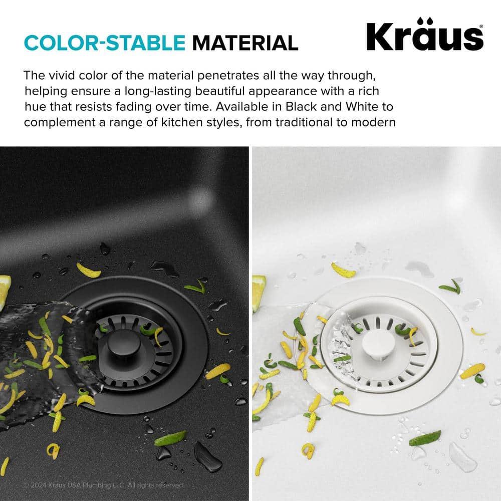 KRAUS Bellucci 33” Workstation Drop In Retrofit Farmhouse Single Bowl Granite Kitchen Sink With Accessories