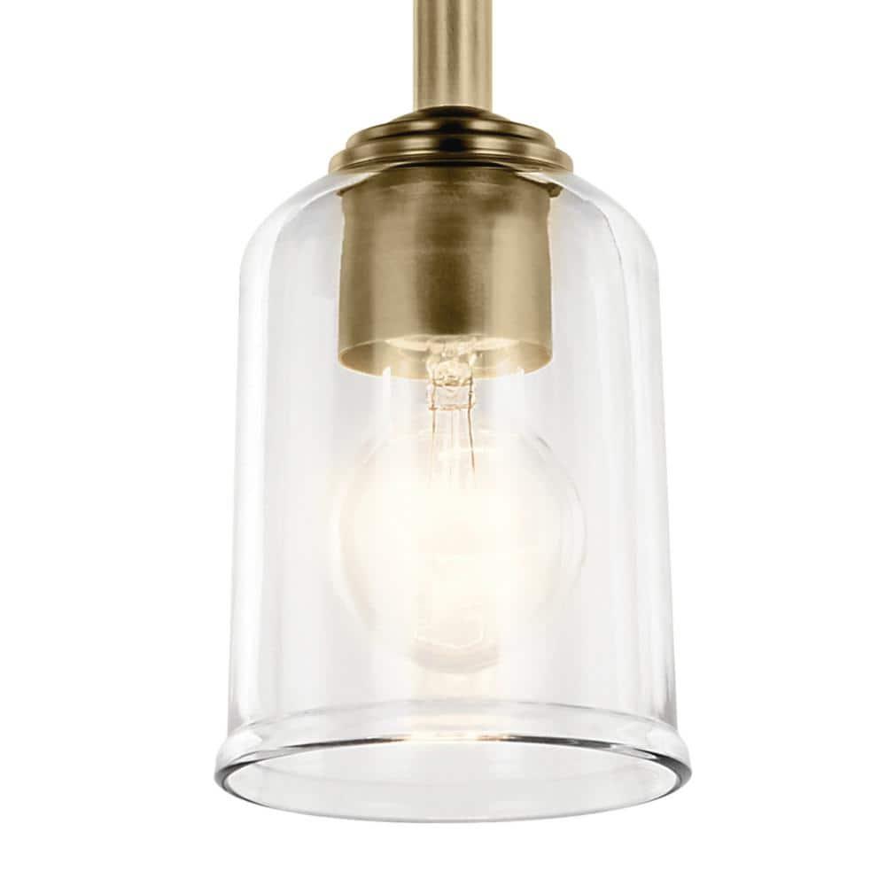 Kichler 43674 Shailene 5" Wide Mini Pendant - Natural Brass / Clear