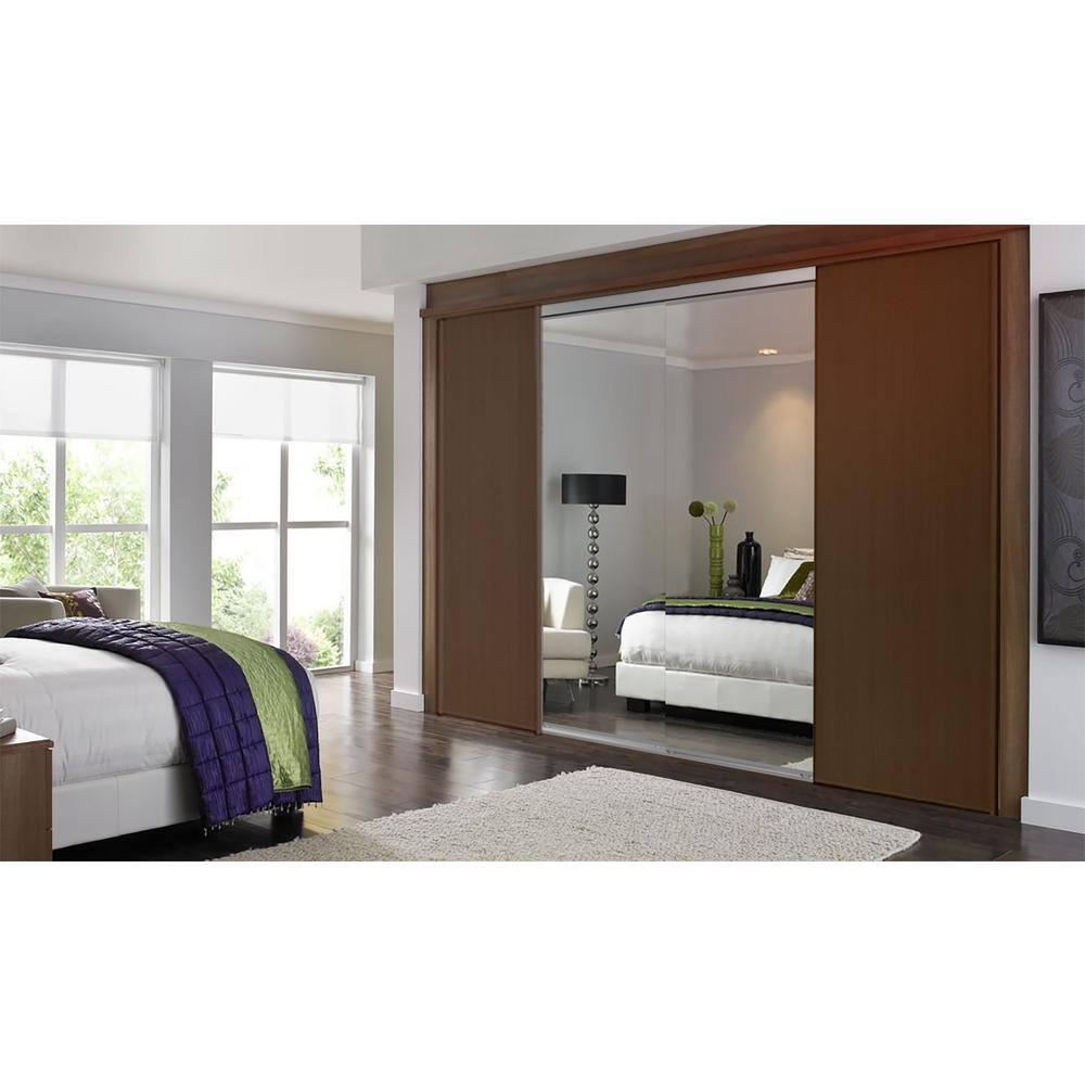 Custom Door and Mirror Solid + Manufactured Wood Mirrored Sliding Closet Doors