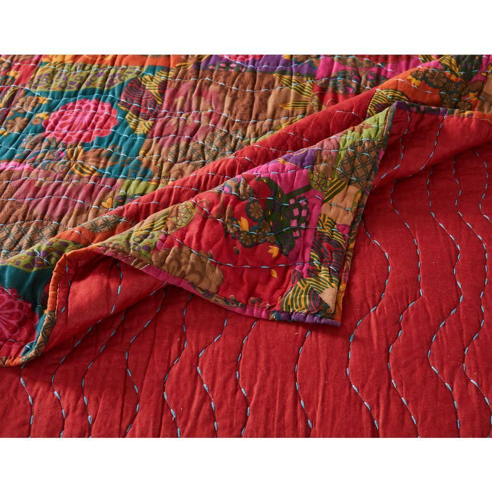 Greenland Home Fashions Jewel Boho Patchwork Print Quilt Set