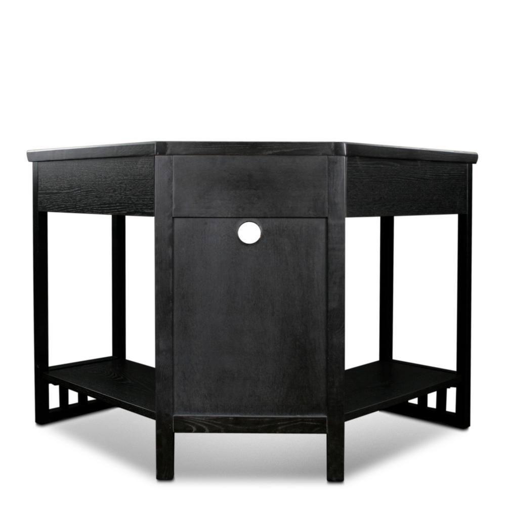 Leick Furniture Corner Computer Wood Desk in Black