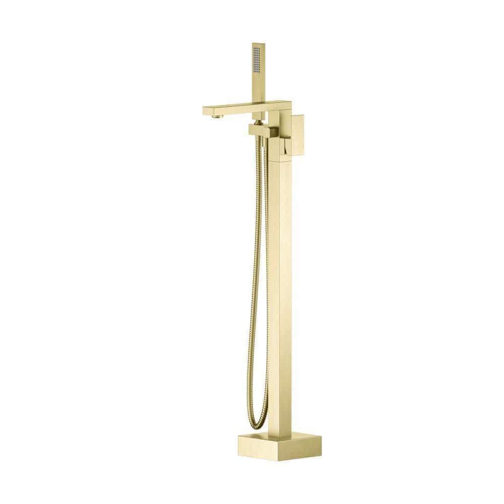 Cube Floor Tub Spout with Diverter