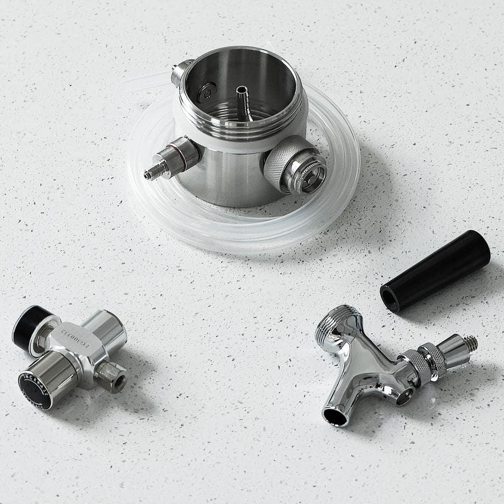 Razorri Engorde de Cerveza de Acero Inoxidable de 64 Oz, Barril Carbonatado con Aislamiento Al Vacío de Doble Pared con Grifo de Barra Profesional y Regulador de CO2 a Presión, 0,5 Galones, Azul Océano