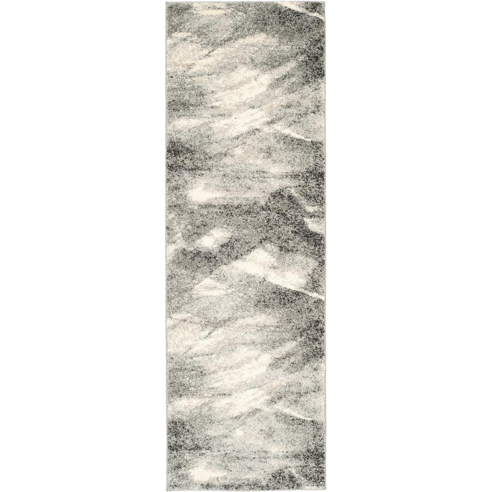 Retro RET2891 Power Loomed Indoor Runner Rug - Grey/Ivory - 2'3"x11' - Safavieh.