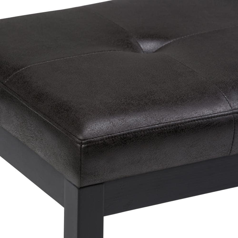 Simpli Home Lacey 41"W Tufted Ottoman Bench with Solid Wood Frame