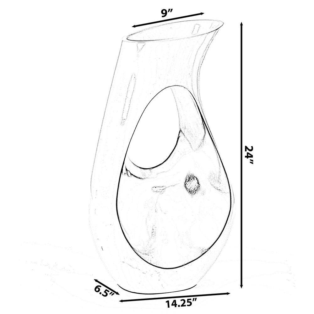 Uniquewise Tall Modern floor vase, White Unique Trumpet Floor Vase, Interior Decoration 24" Tall