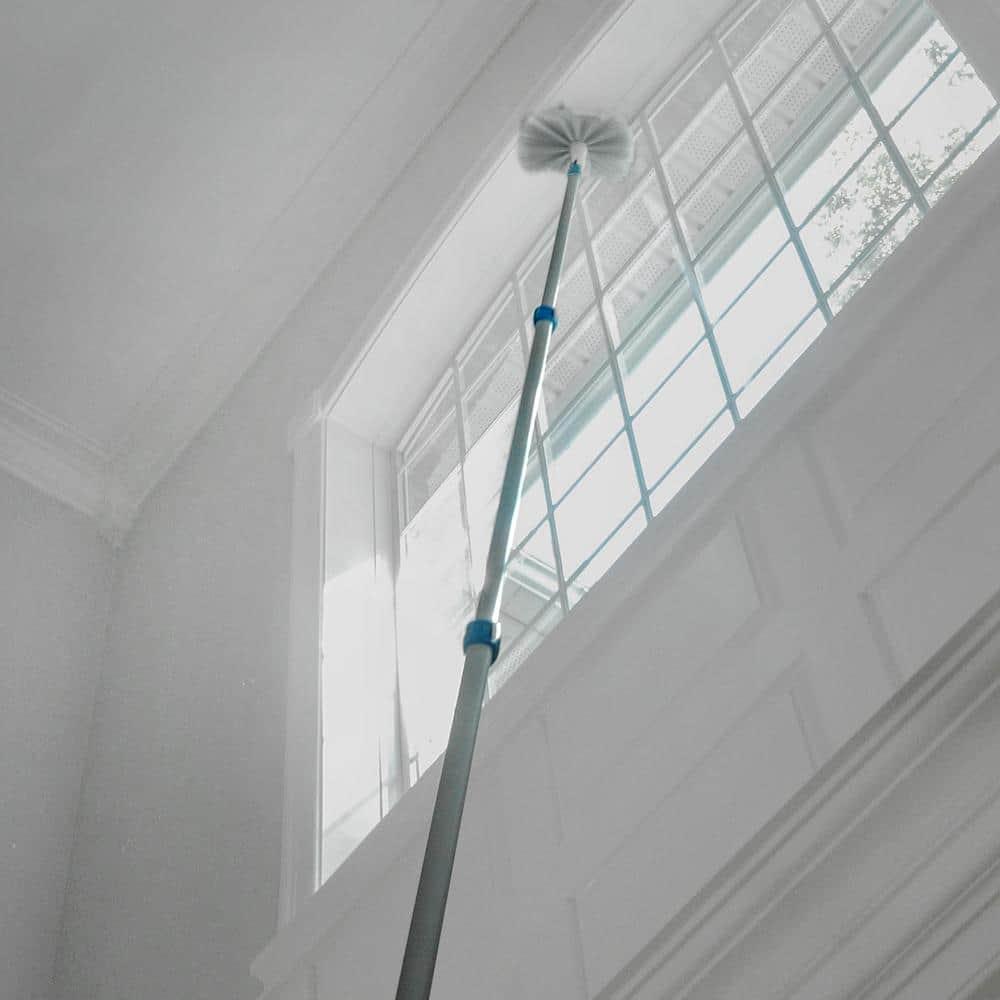 Unger Professional Connect and Clean 6’-12’ Aluminum Telescopic Extension Pole with Locking Cone and Quick-Flip Clamp, Compatible with Cleaning Tool Attachments, Indoor and Outdoor Use