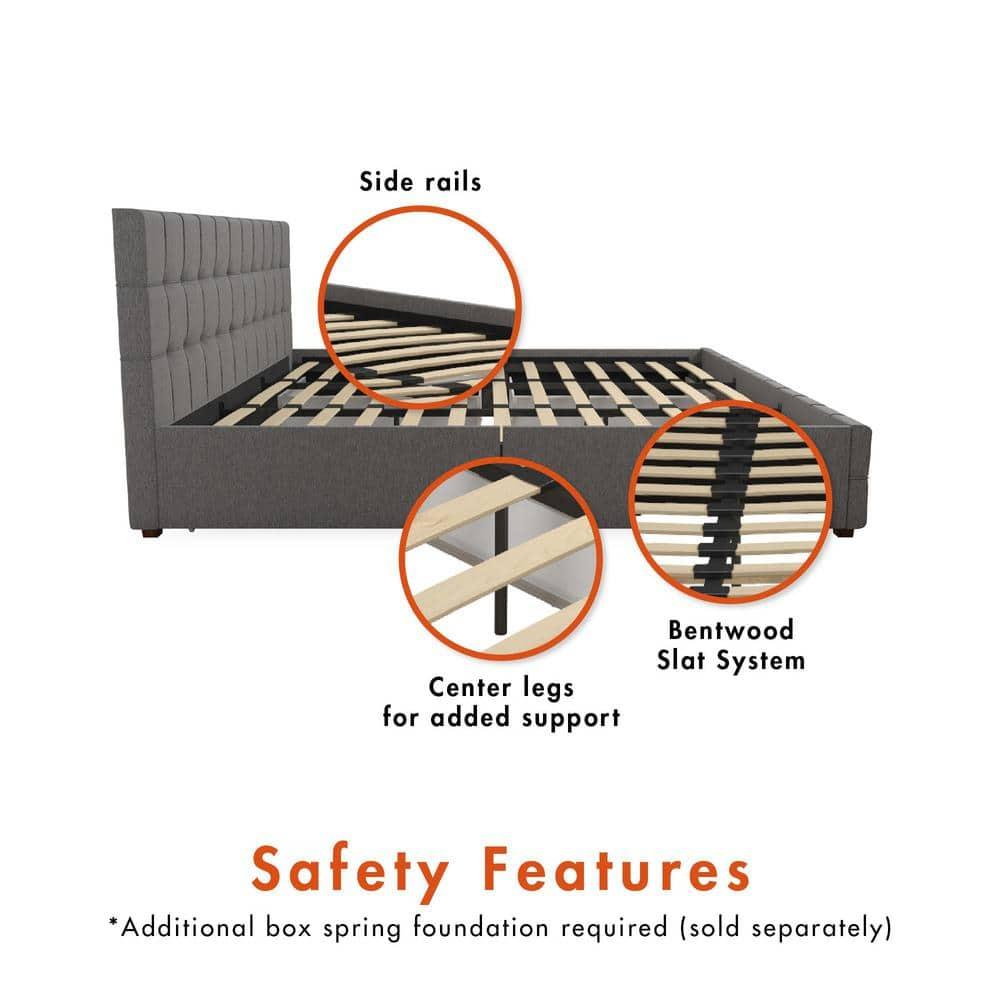 Elizabeth Tufted Upholstered Low Profile Storage Platform Bed