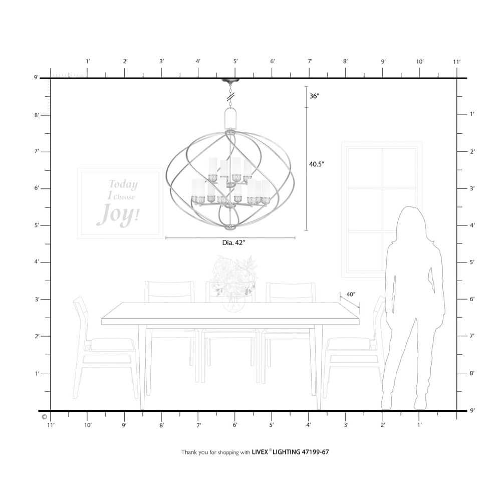 Livex Lighting 47199-67 Westfield 12-Light Foyer Chandelier, Olde Bronze