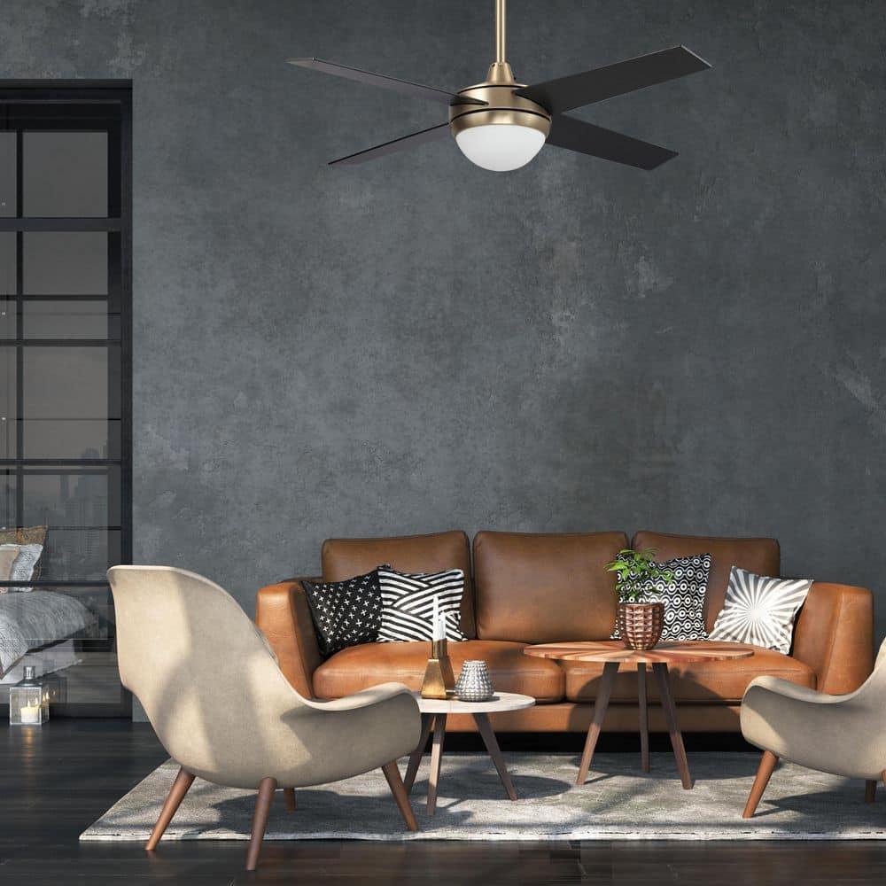 SMAAIR 48" Gold Ceiling Fan with Light and Wall Control for Smart Home